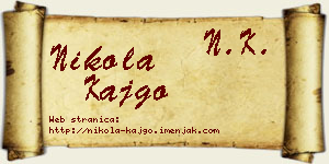 Nikola Kajgo vizit kartica